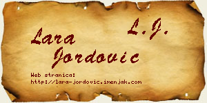 Lara Jordović vizit kartica
